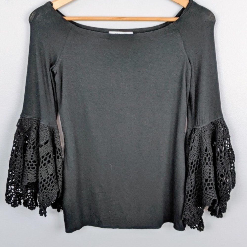 Bailey 44 Crochet Bell Sleeve Off the Shoulder Top - Picture 3 of 4